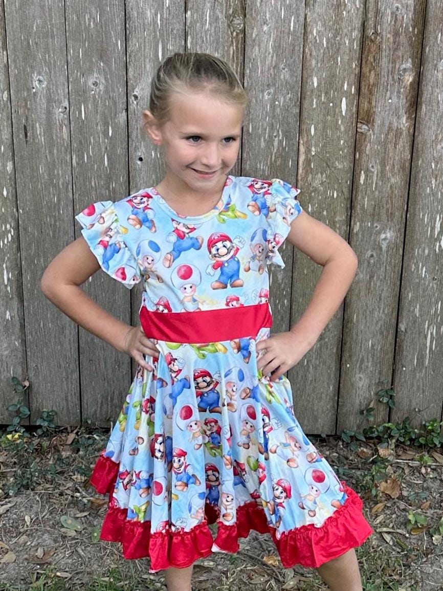 Italian Brothers Bow Back Twirl Dress