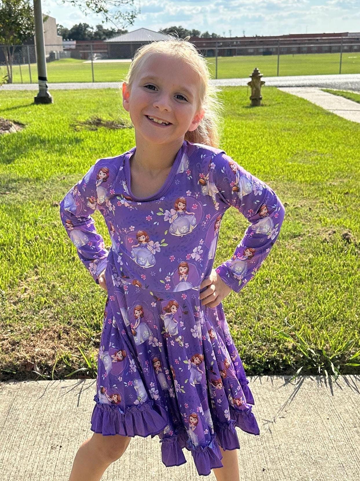 Royal Princess Long Sleeve Twirl Dress