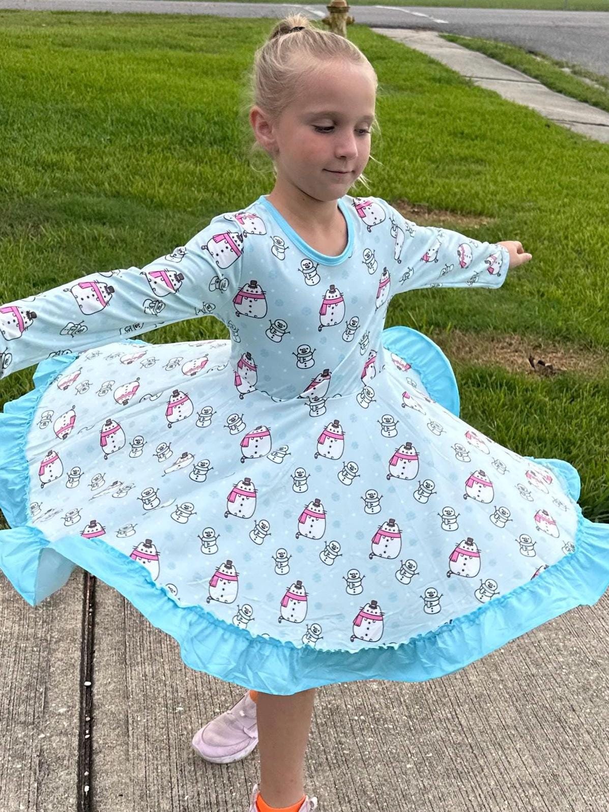 Winter Fat Cats Twirl Dress
