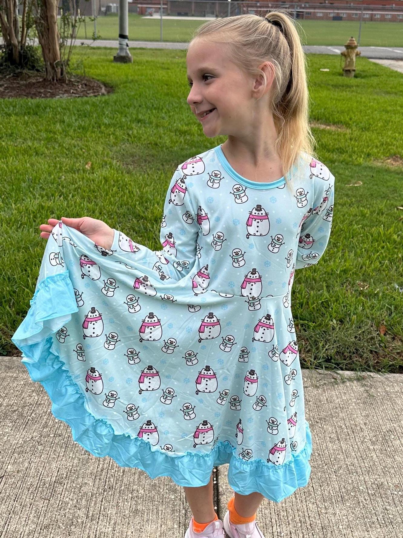 Winter Fat Cats Twirl Dress