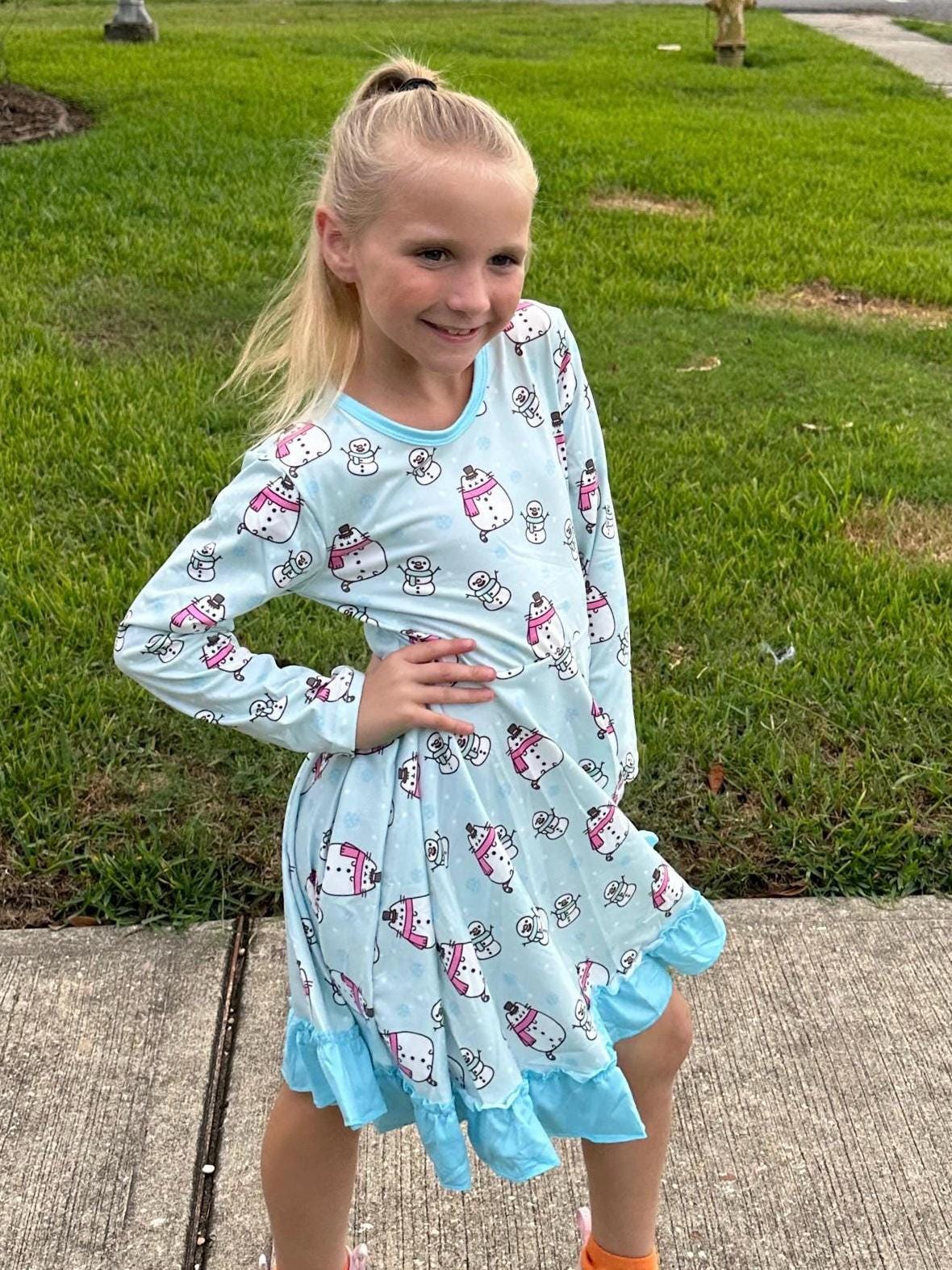 Winter Fat Cats Twirl Dress