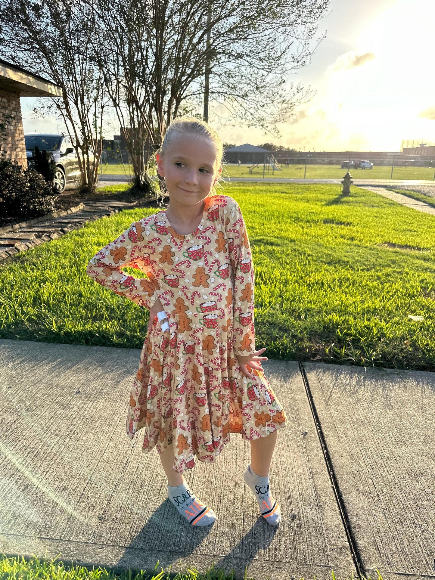 Hot Cocoa Bow Back Twirl Dress