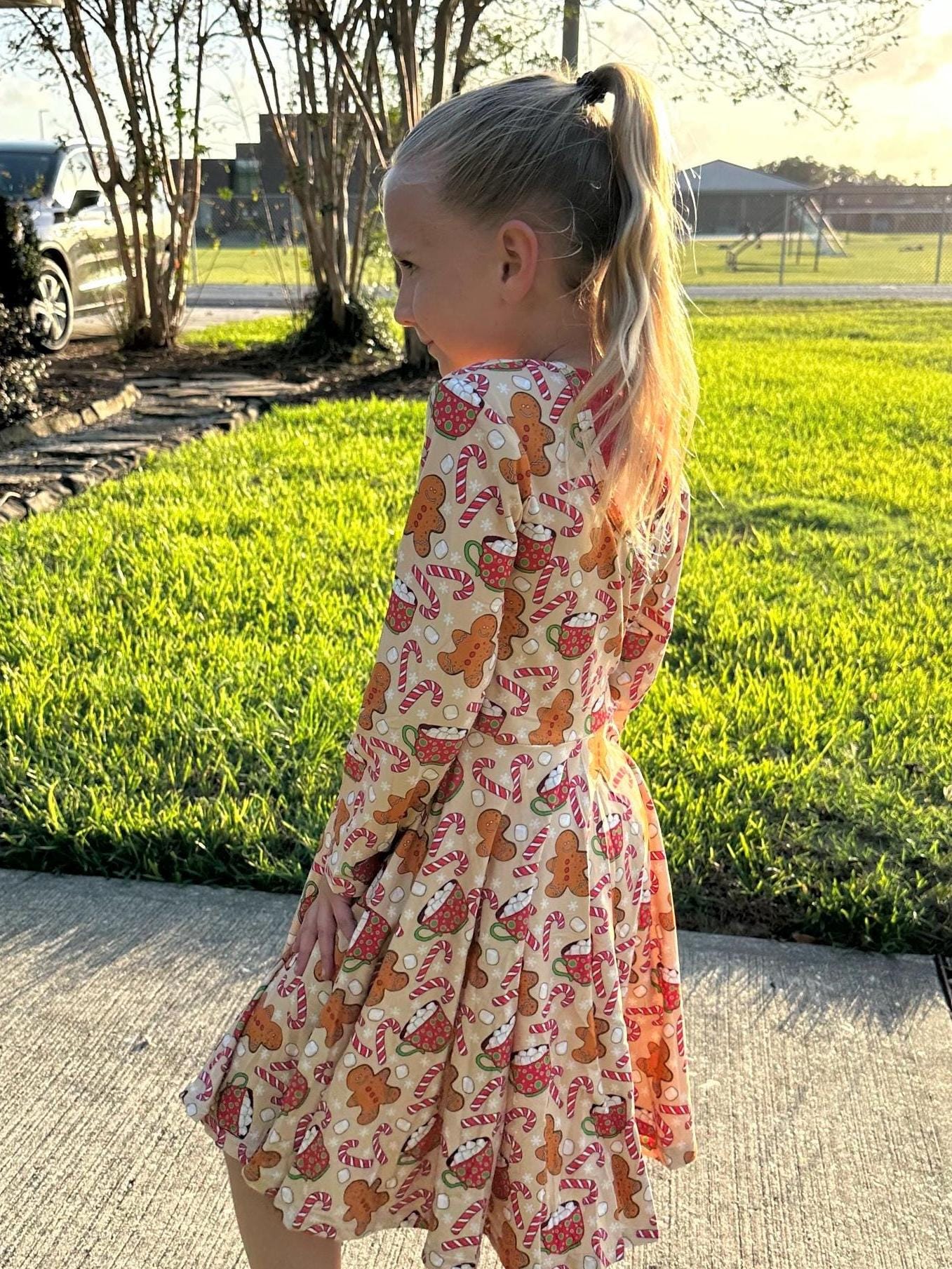 Hot Cocoa Bow Back Twirl Dress