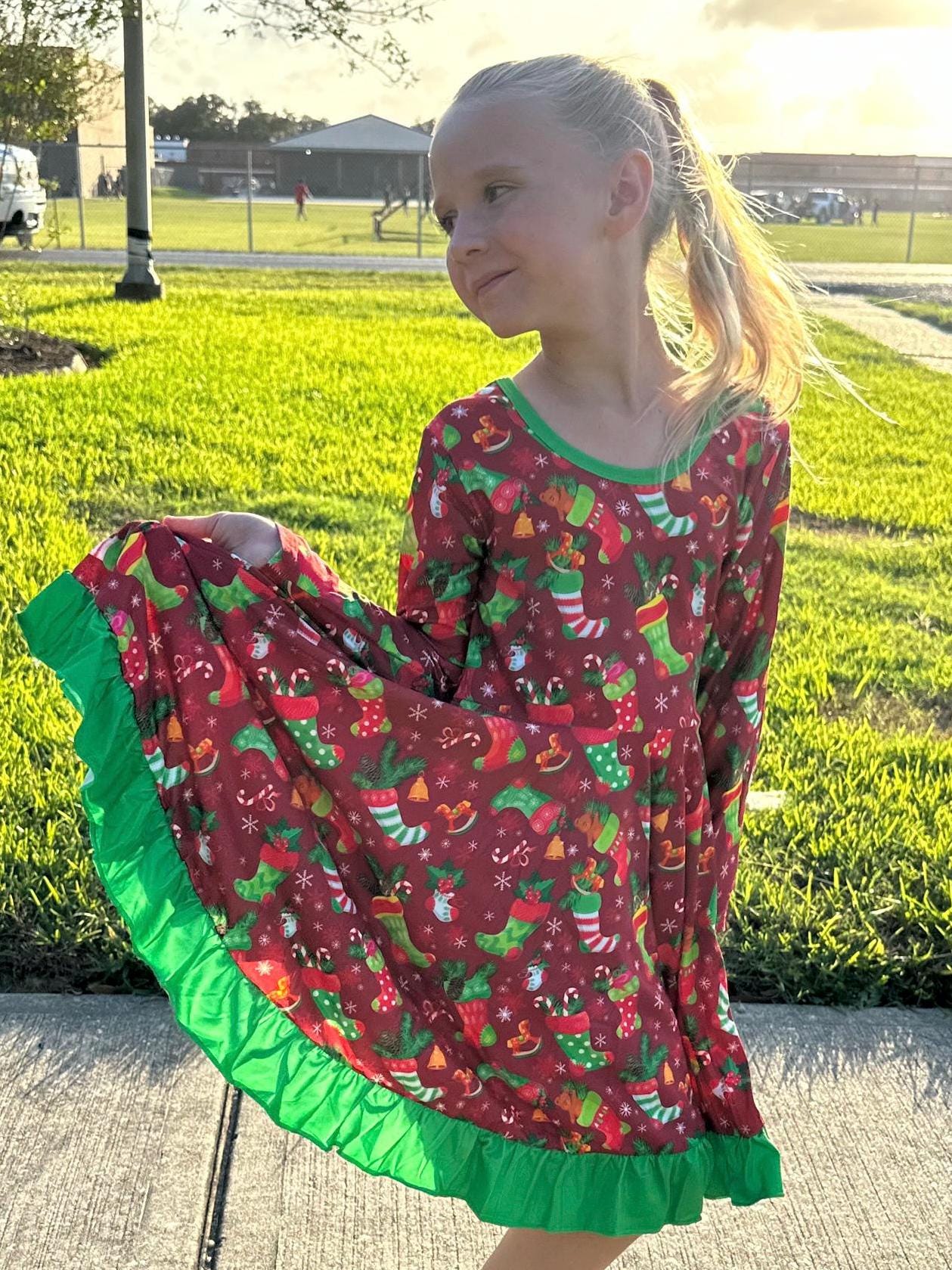 Christmas Stocking Twirl Dress