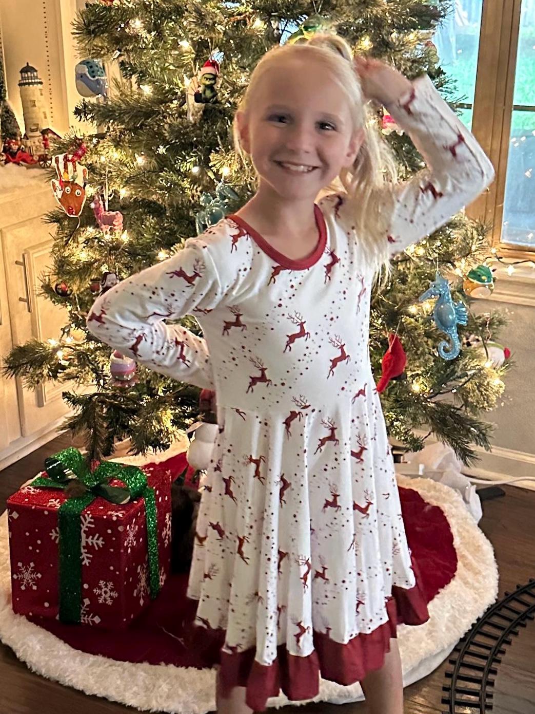 Reindeer Nights Twirl Dress