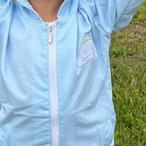 kawaii puppy zip up eared hoodie