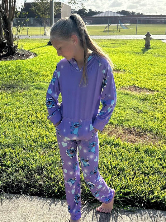 Purple Blue Alien jogger set