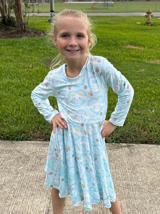 Kawaii Puppy bow back Twirl Dress