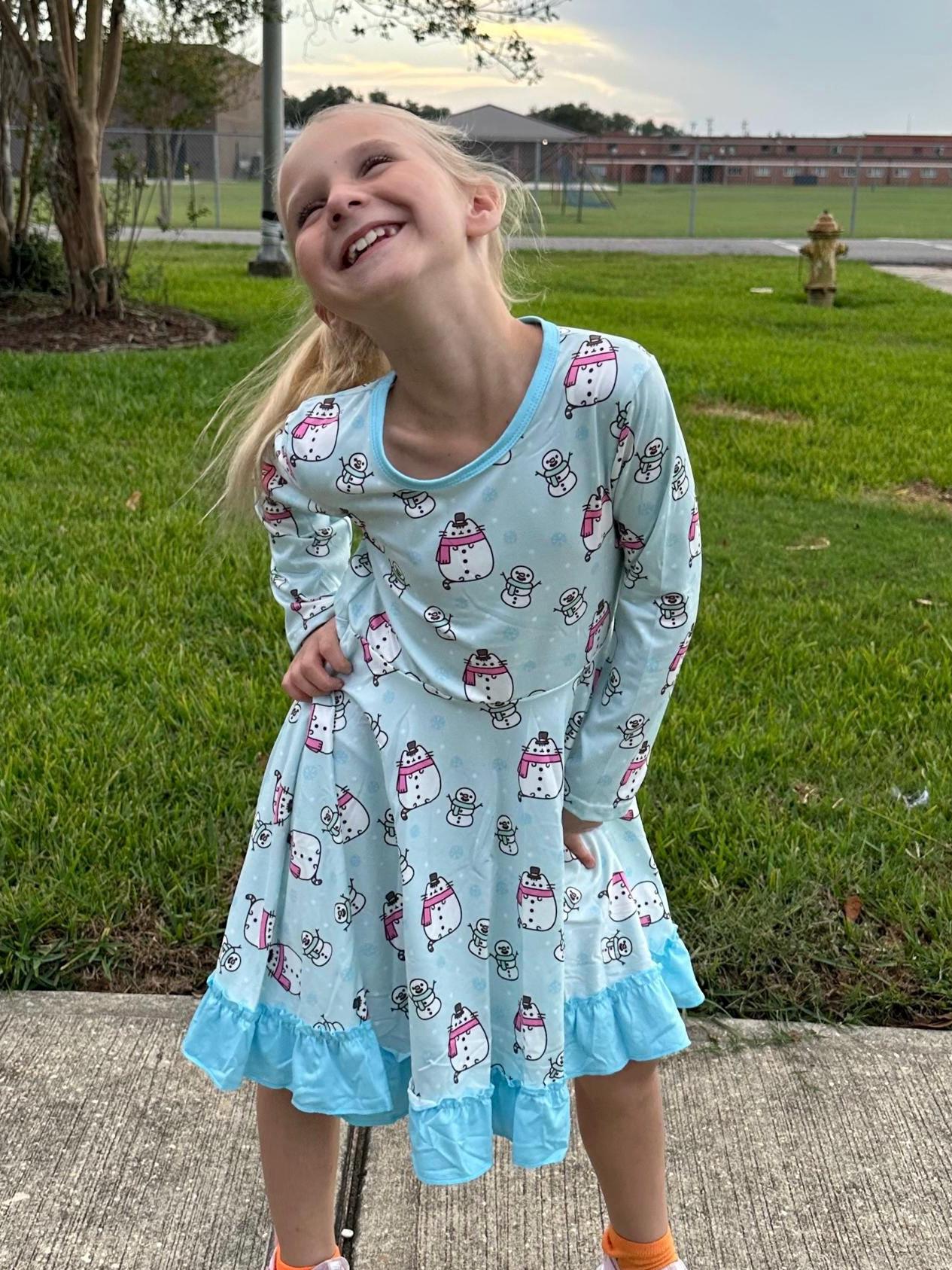 Winter Fat Cats Twirl Dress