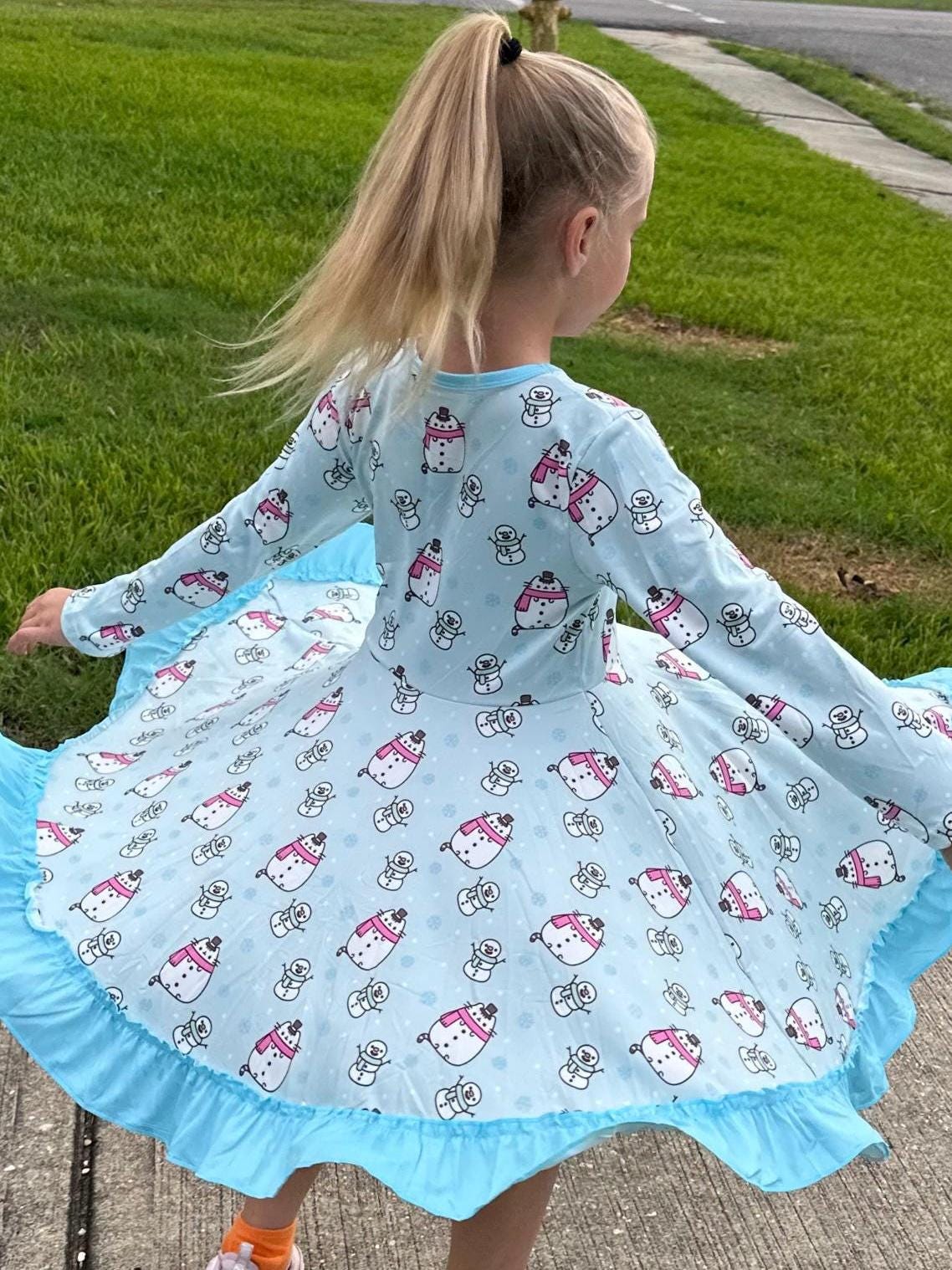 Winter Fat Cats Twirl Dress
