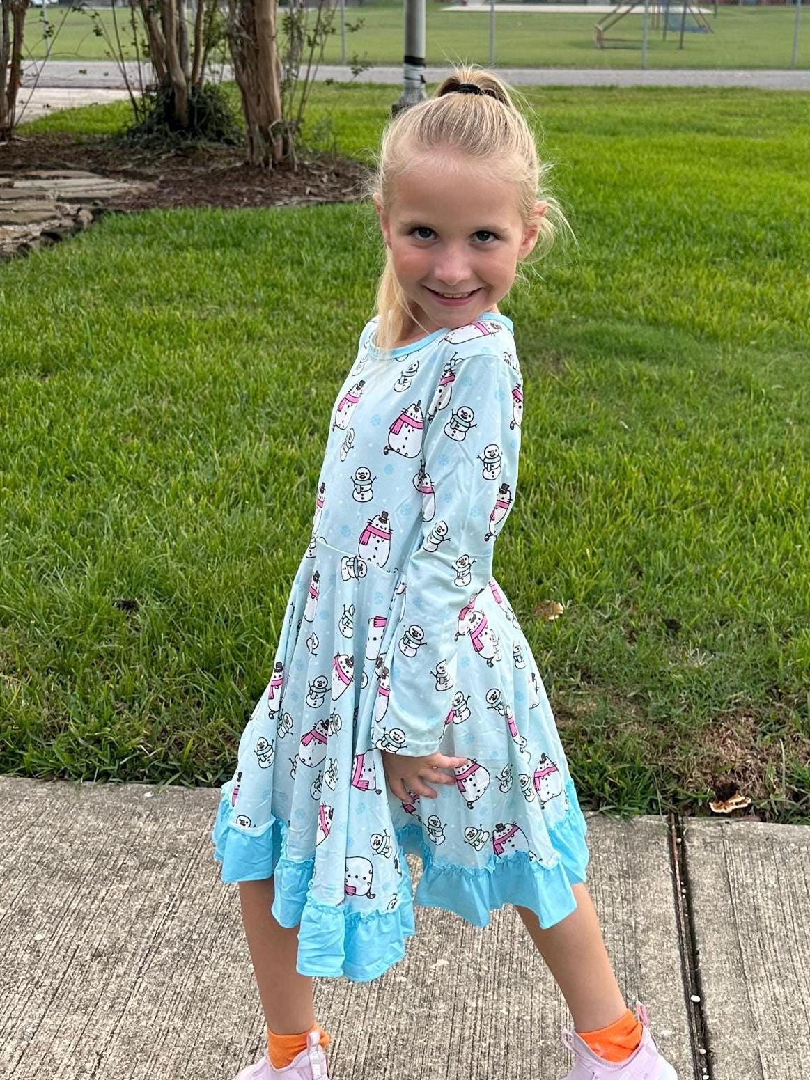 Winter Fat Cats Twirl Dress
