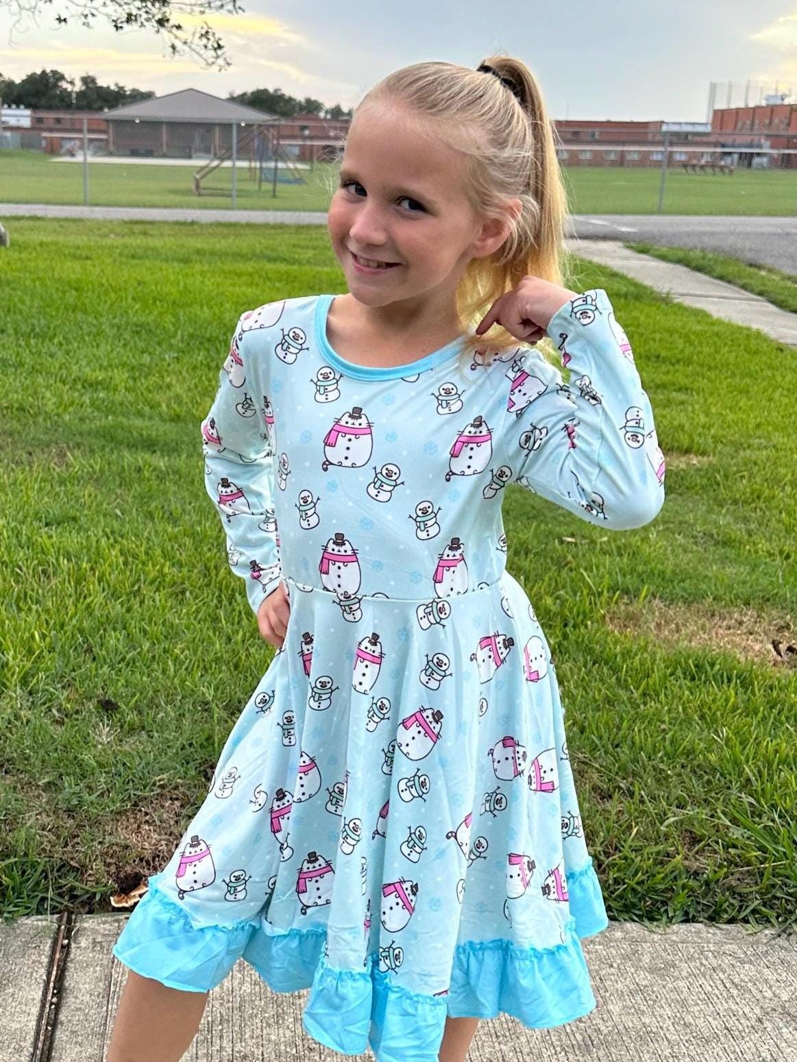 Winter Fat Cats Twirl Dress