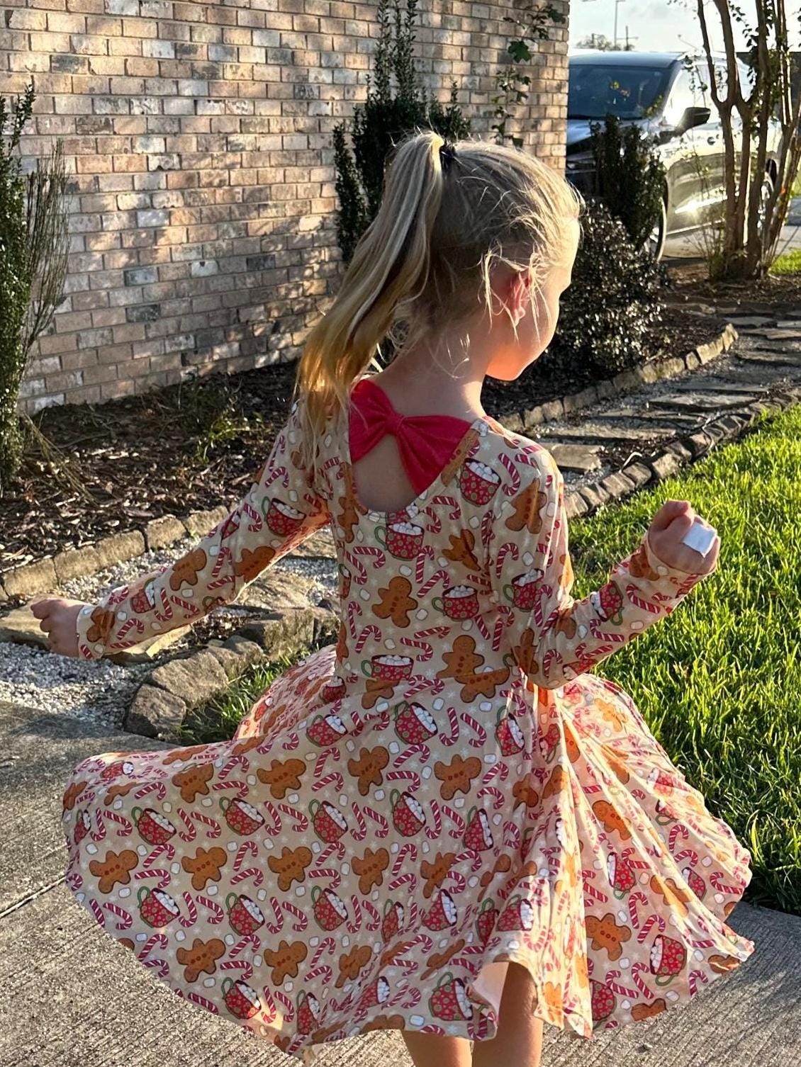 Hot Cocoa Bow Back Twirl Dress