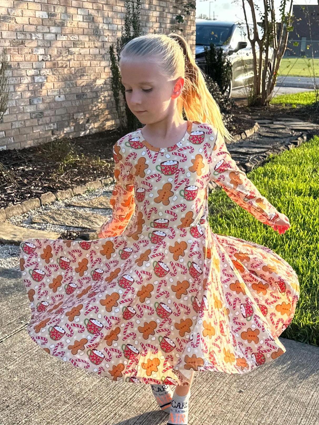 Hot Cocoa Bow Back Twirl Dress