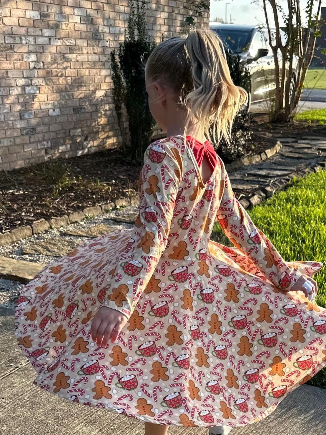 Hot Cocoa Bow Back Twirl Dress