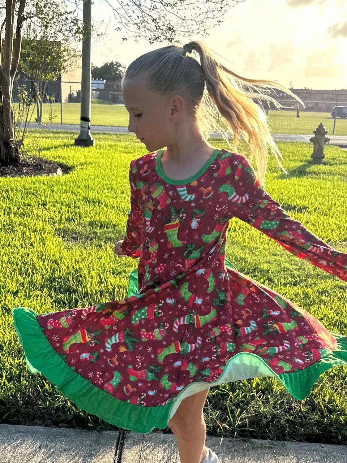Christmas Stocking Twirl Dress