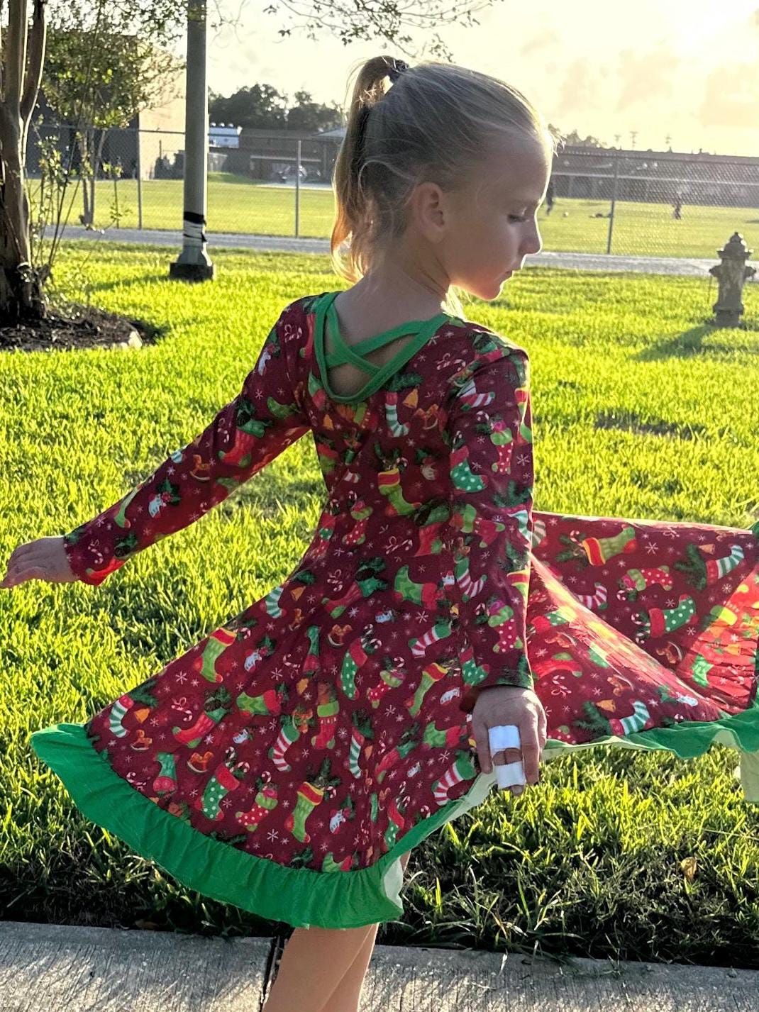 Christmas Stocking Twirl Dress