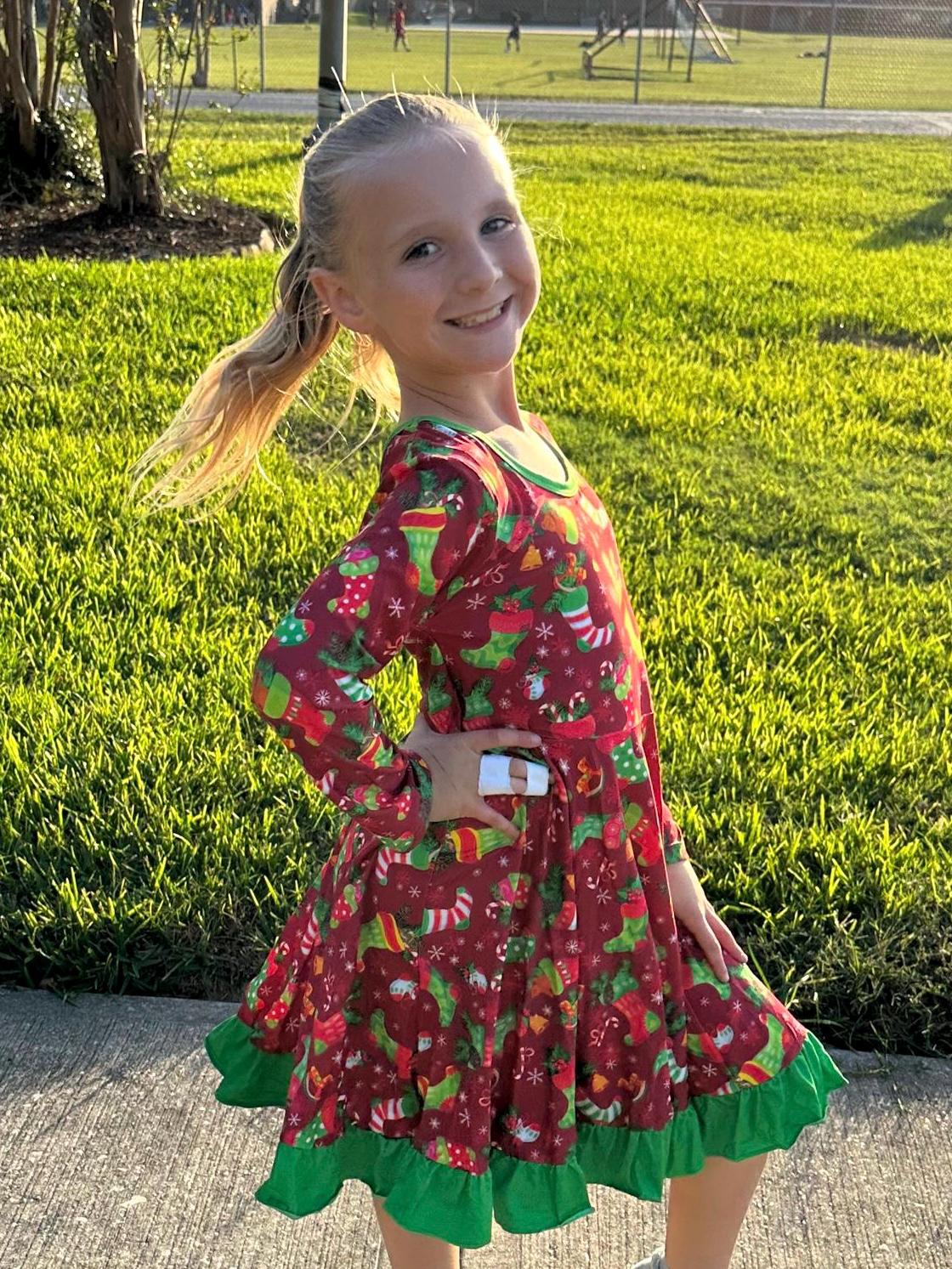 Christmas Stocking Twirl Dress