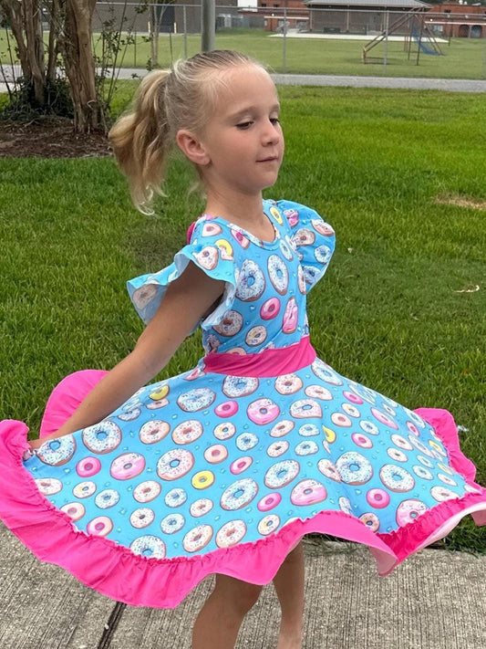 Donut Bow Back Twirl Dress