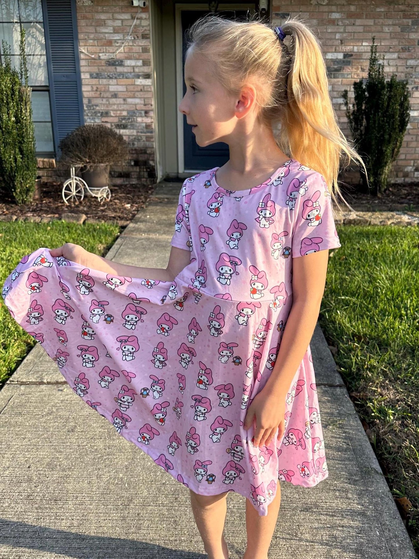 Kawaii Bunny T Shirt Twirl Dress