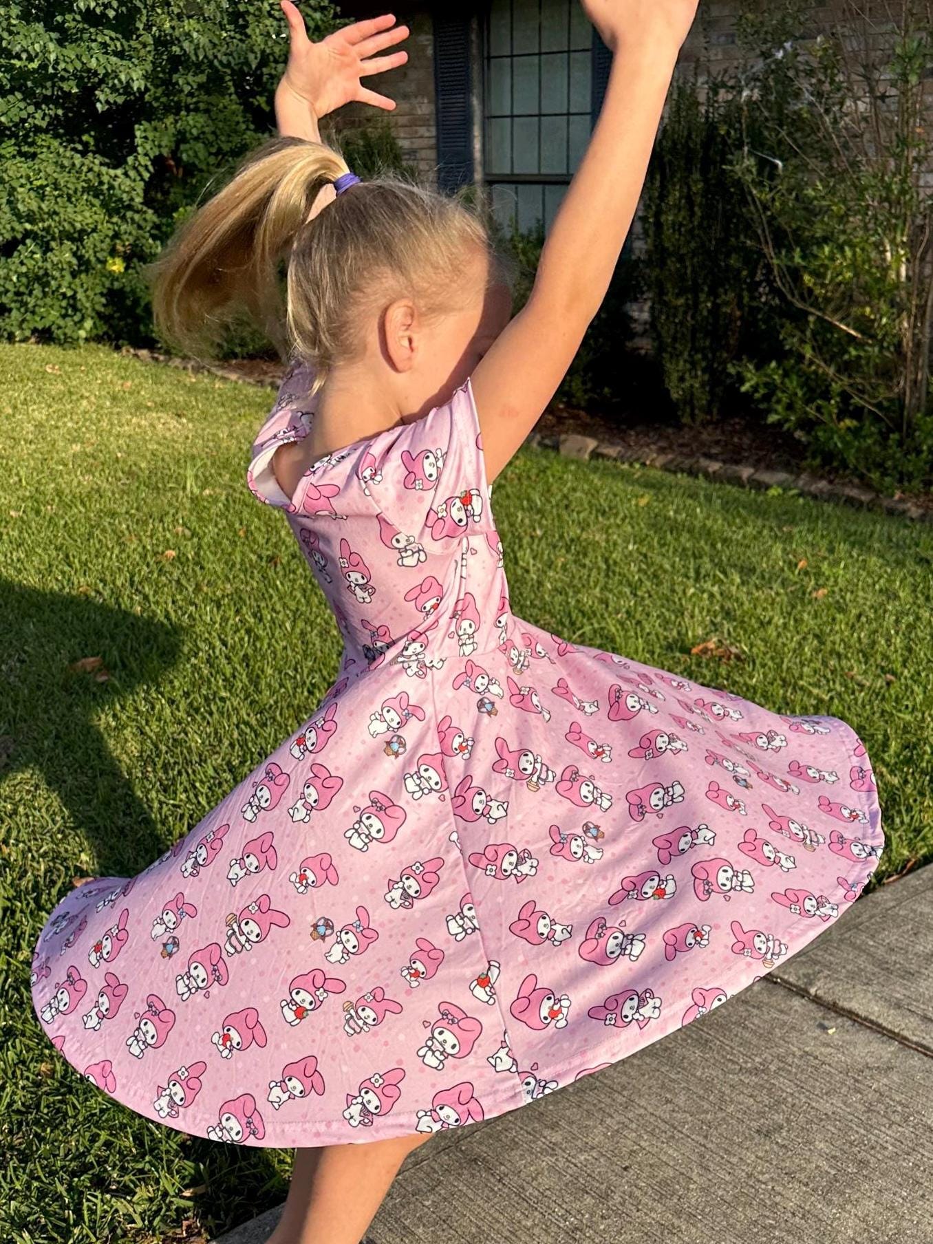 Kawaii Bunny T Shirt Twirl Dress
