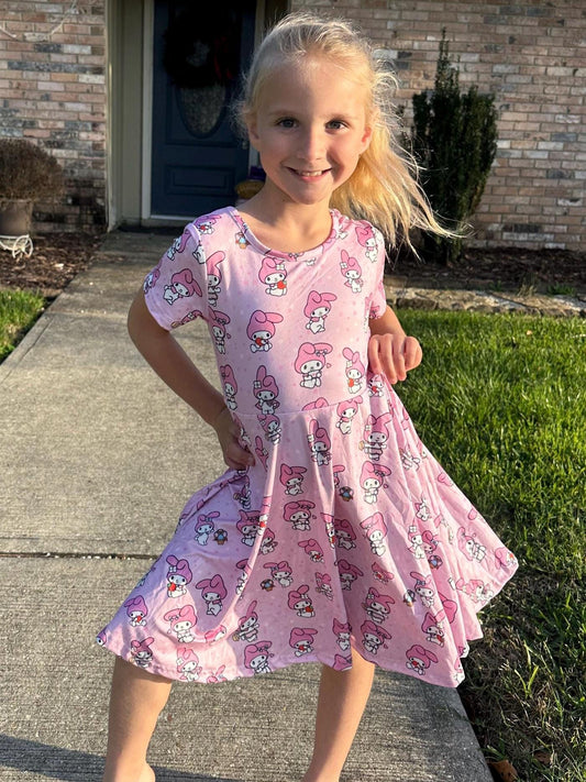 Kawaii Bunny T Shirt Twirl Dress