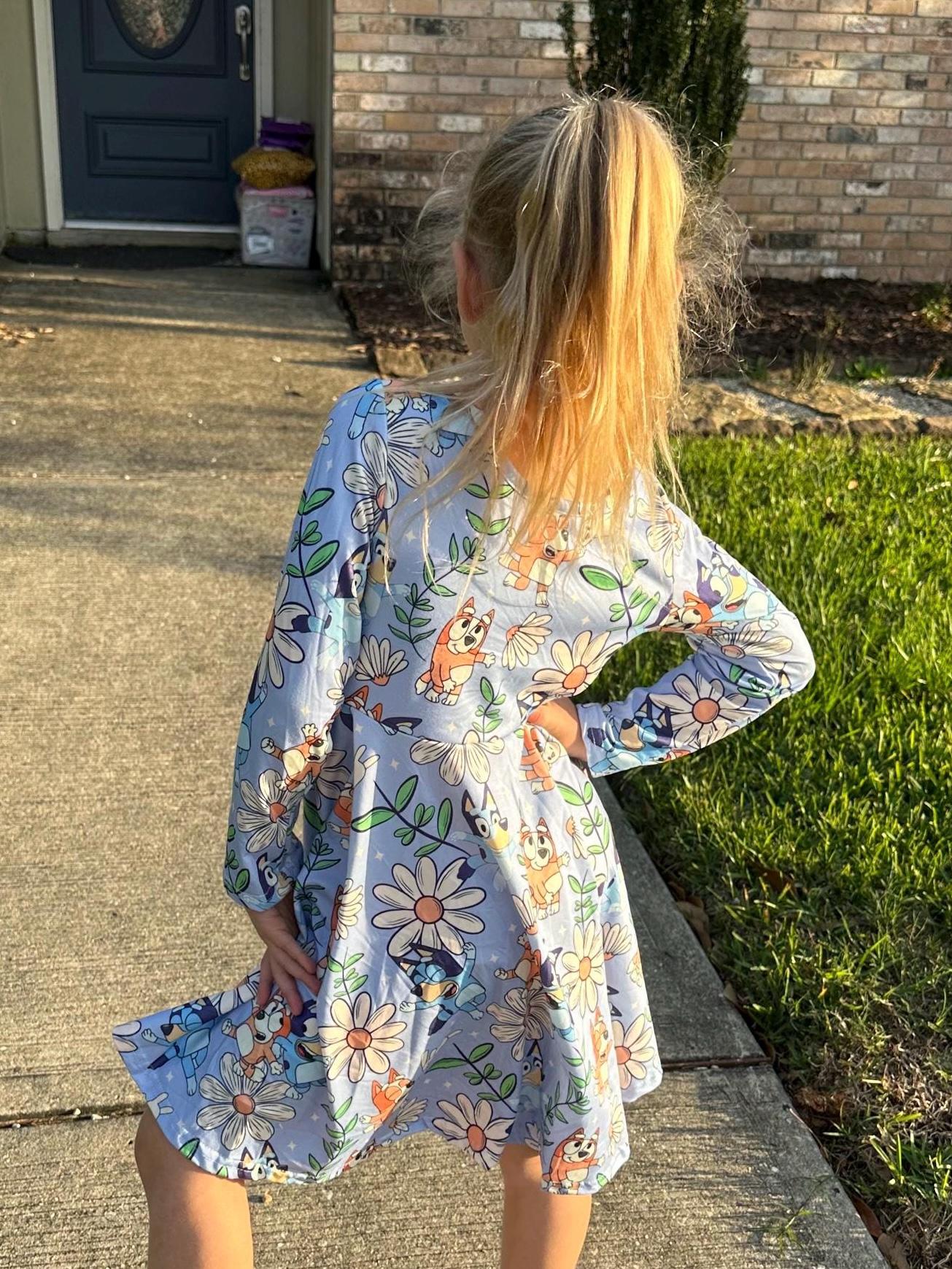 Blue Dog and Daisys long sleeve twirl dress
