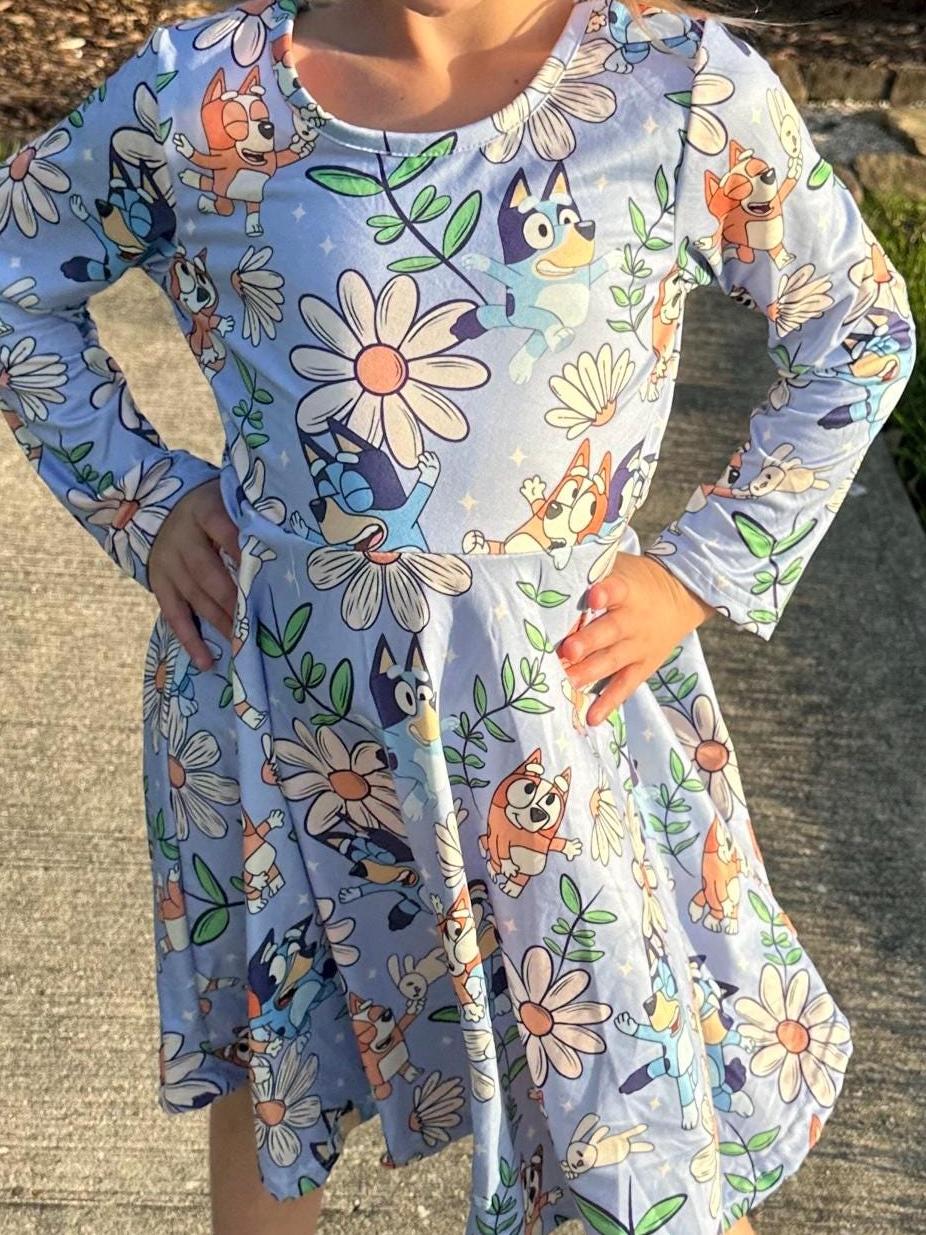 Blue Dog and Daisys long sleeve twirl dress