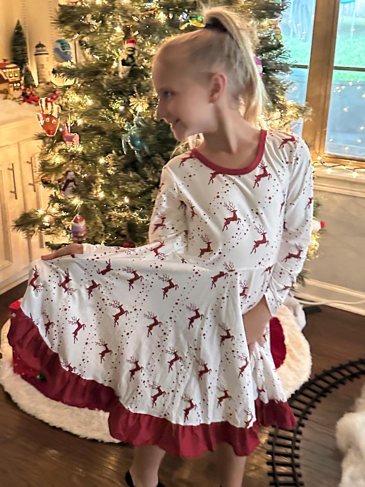 Reindeer Nights Twirl Dress