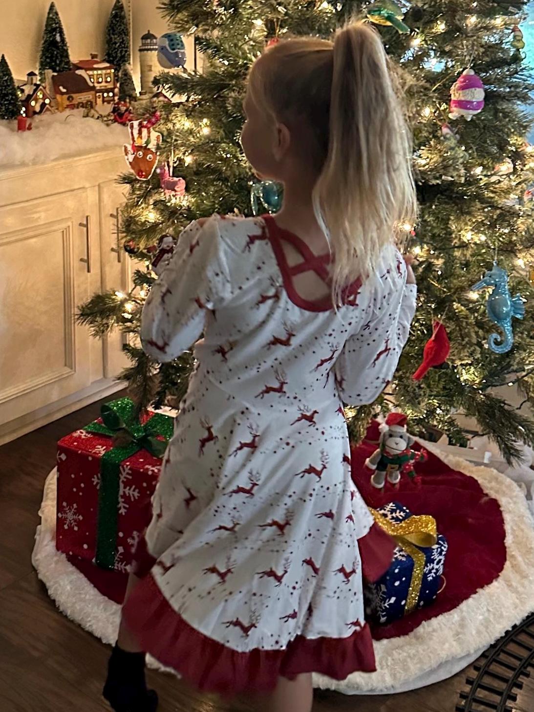 Reindeer Nights Twirl Dress