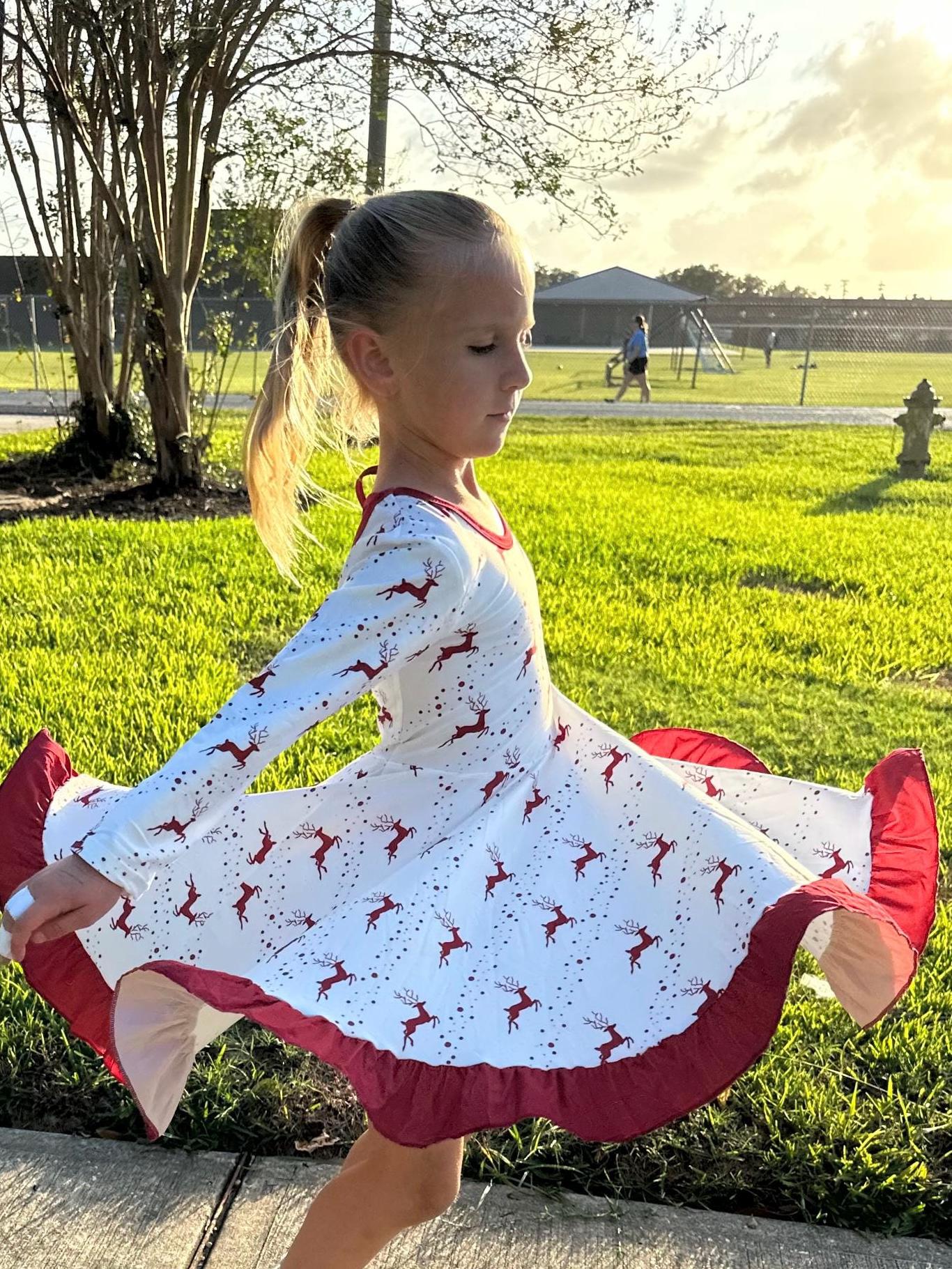 Reindeer Nights Twirl Dress