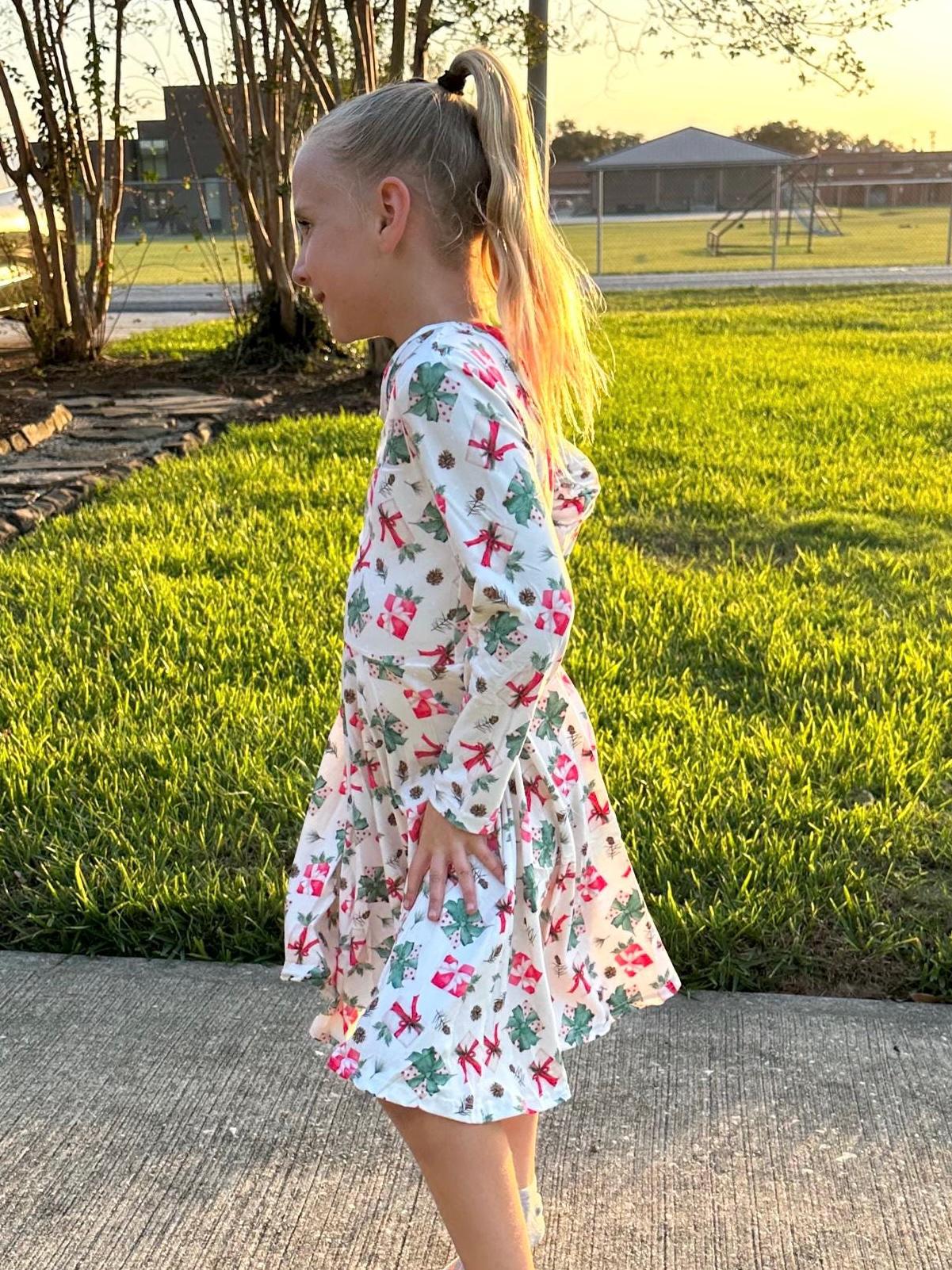 Christmas Presents Bow Back Twirl Dress