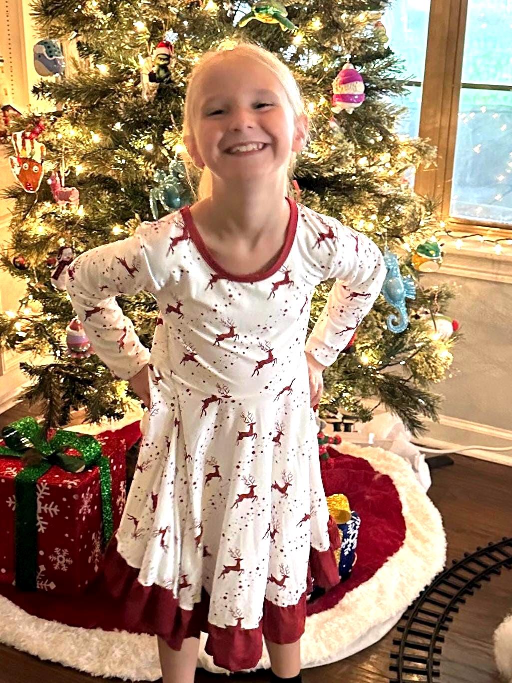 Reindeer Nights Twirl Dress
