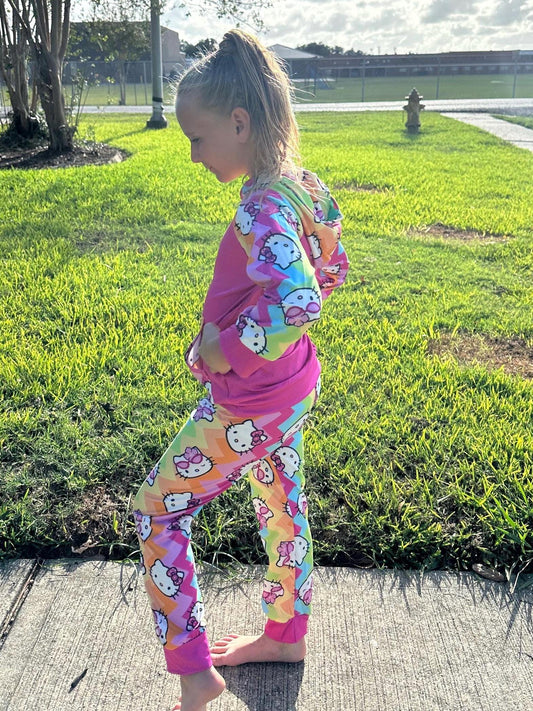 Rainbow Kawaii Cat Jogger Set
