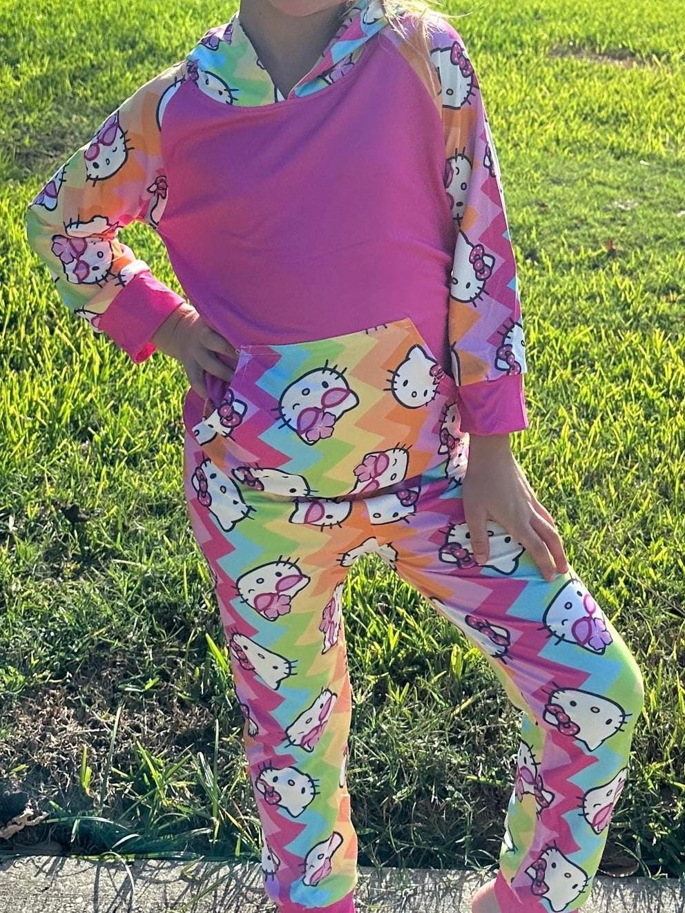 Rainbow Kawaii Cat Jogger Set