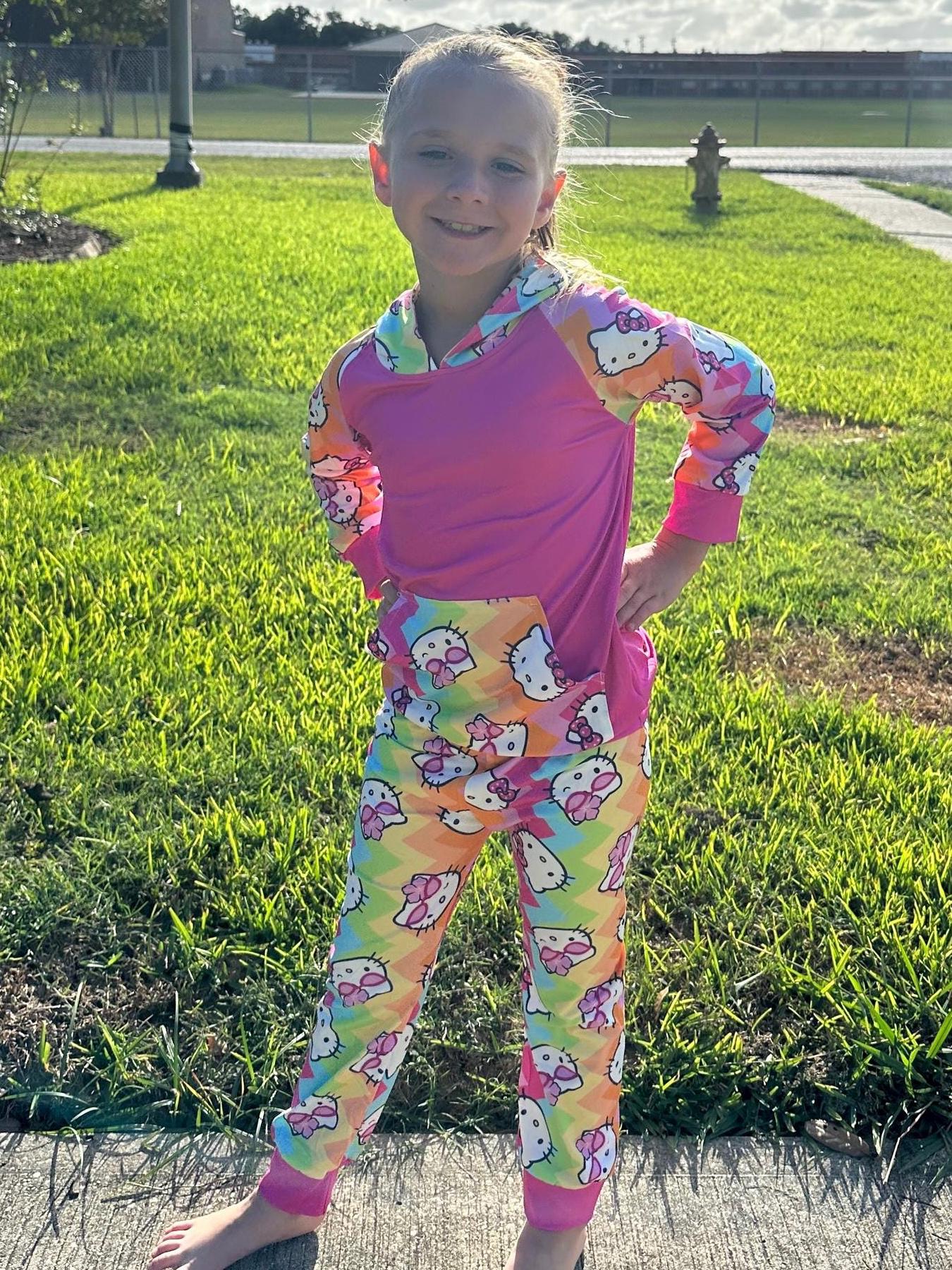 Rainbow Kawaii Cat Jogger Set