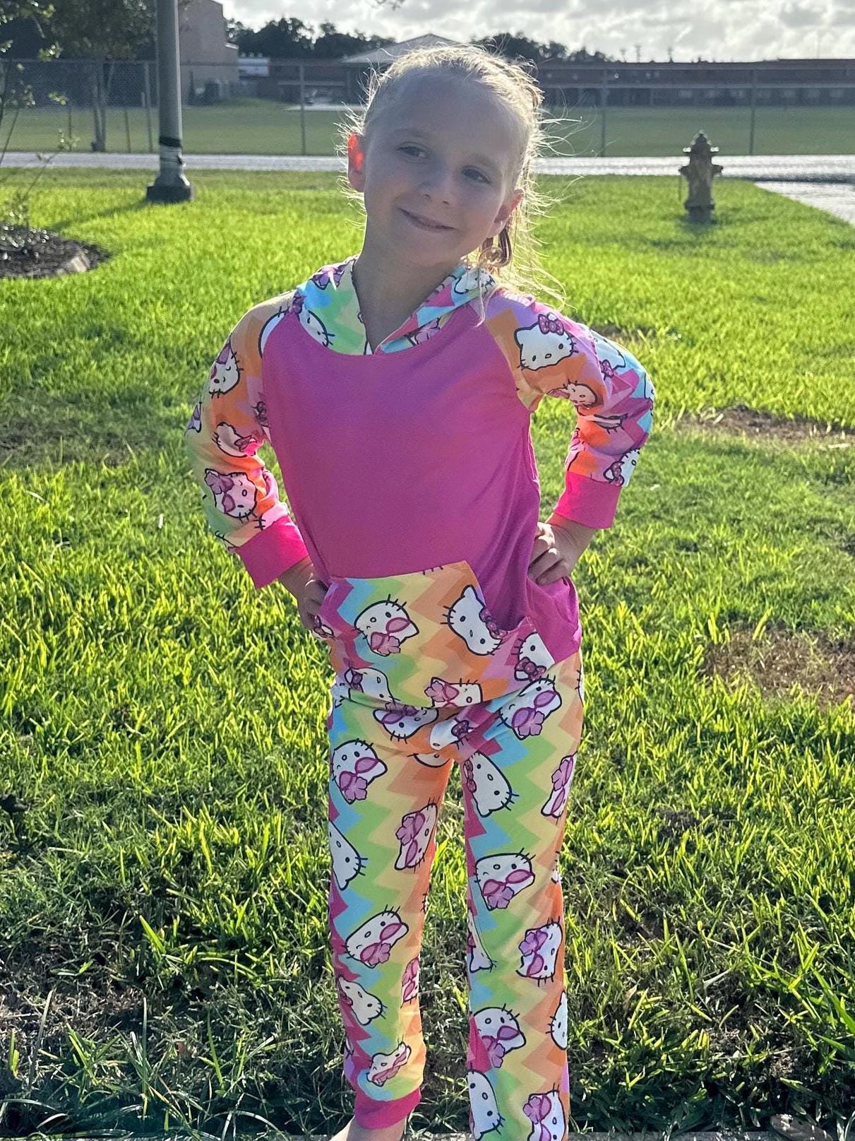Rainbow Kawaii Cat Jogger Set