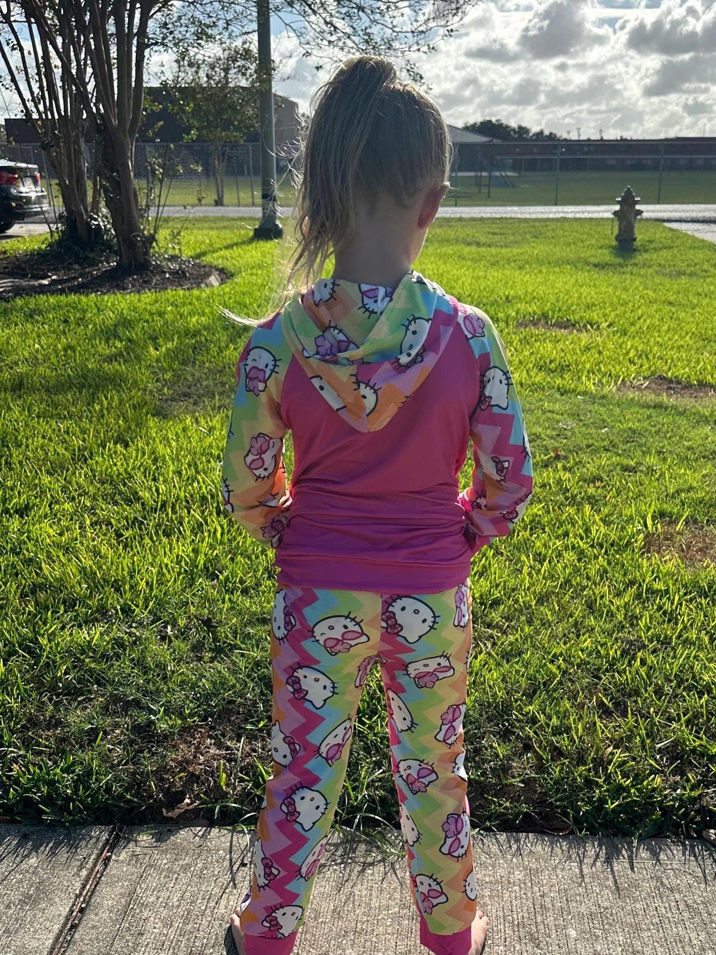 Rainbow Kawaii Cat Jogger Set