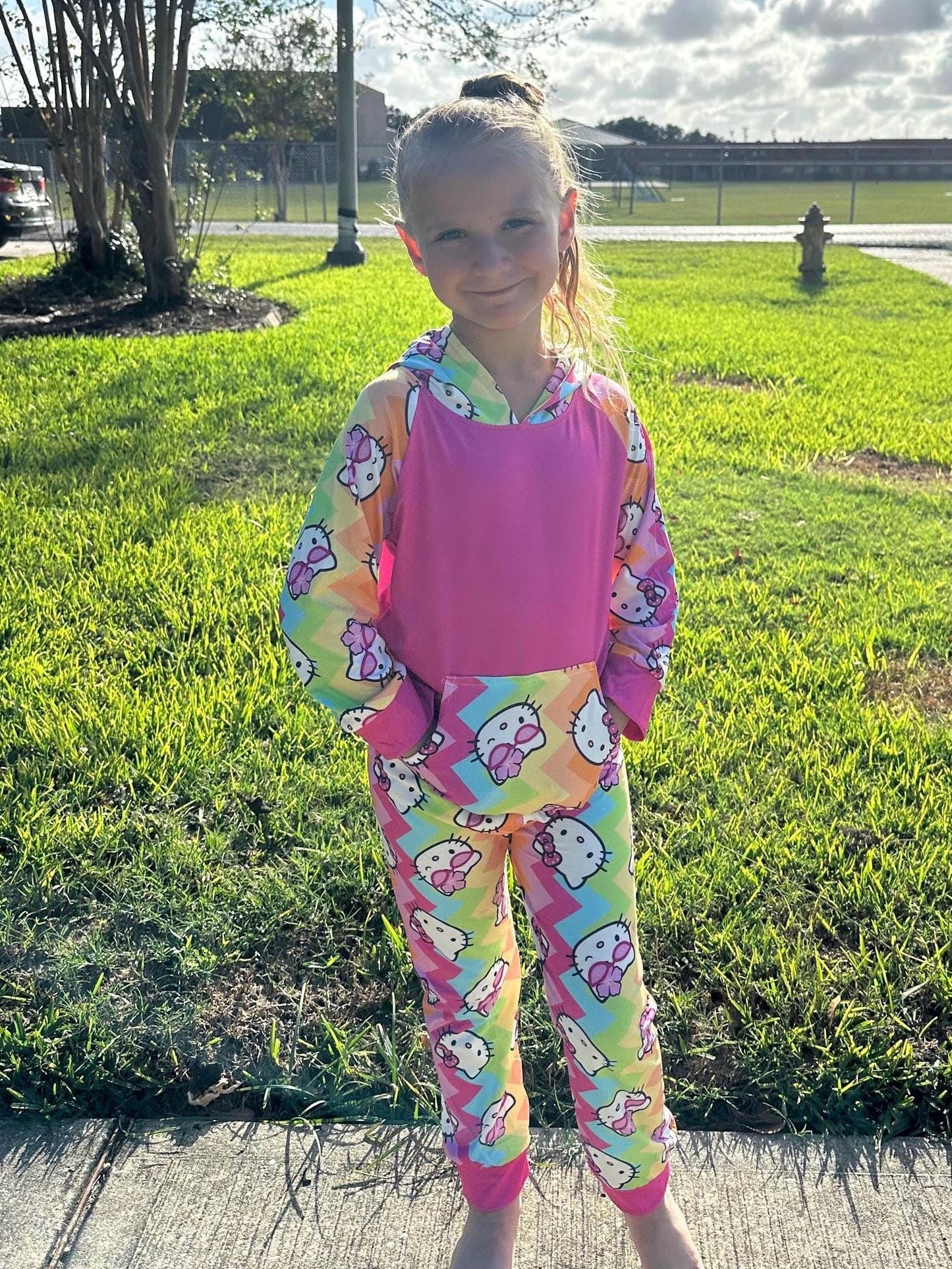 Rainbow Kawaii Cat Jogger Set