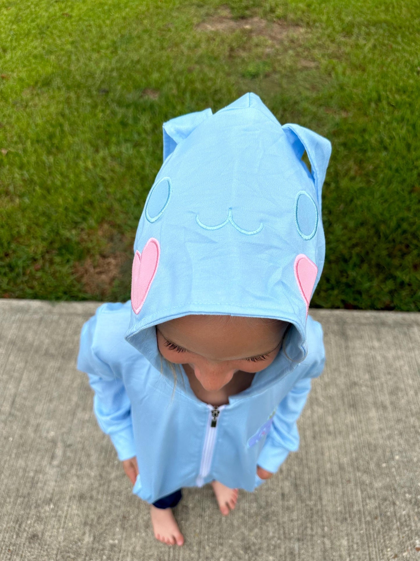 kawaii puppy zip up eared hoodie
