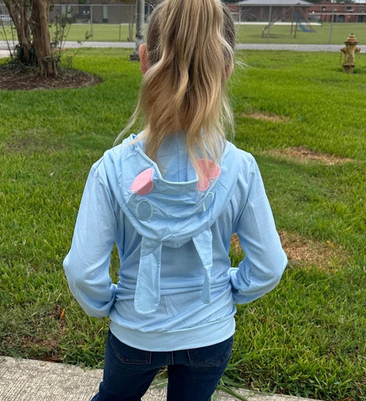 kawaii puppy zip up eared hoodie