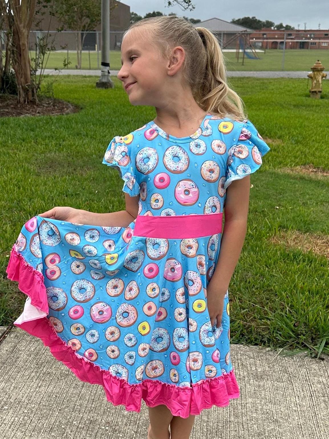 Donut Bow Back Twirl Dress