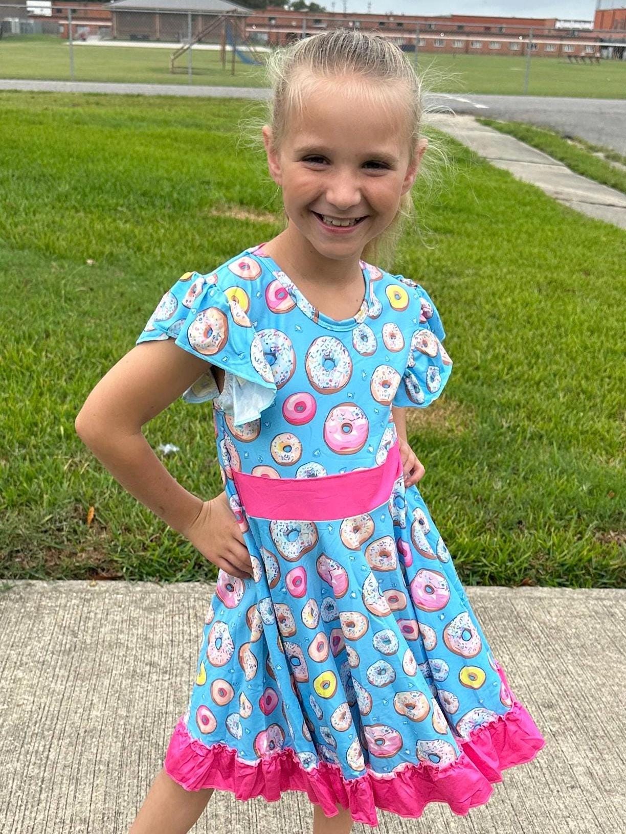 Donut Bow Back Twirl Dress