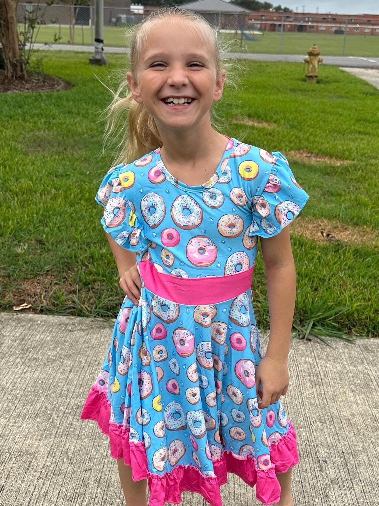 Donut Bow Back Twirl Dress