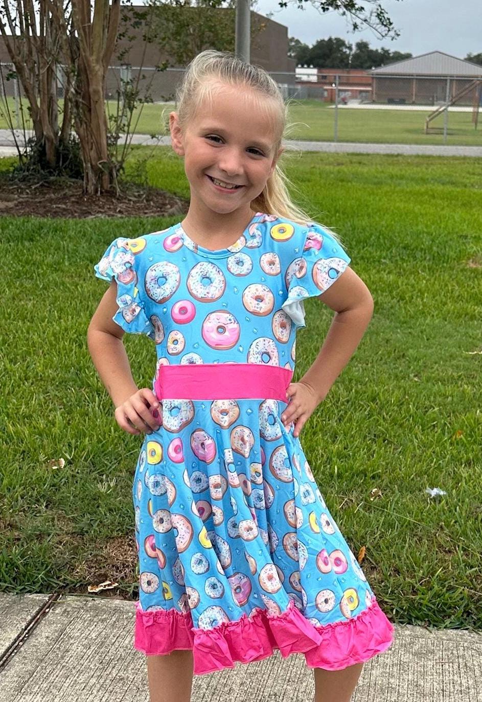 Donut Bow Back Twirl Dress