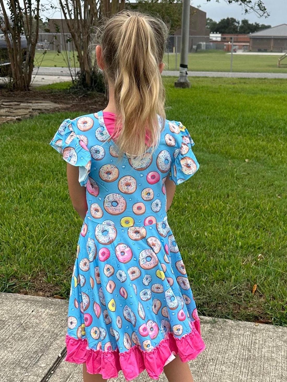 Donut Bow Back Twirl Dress