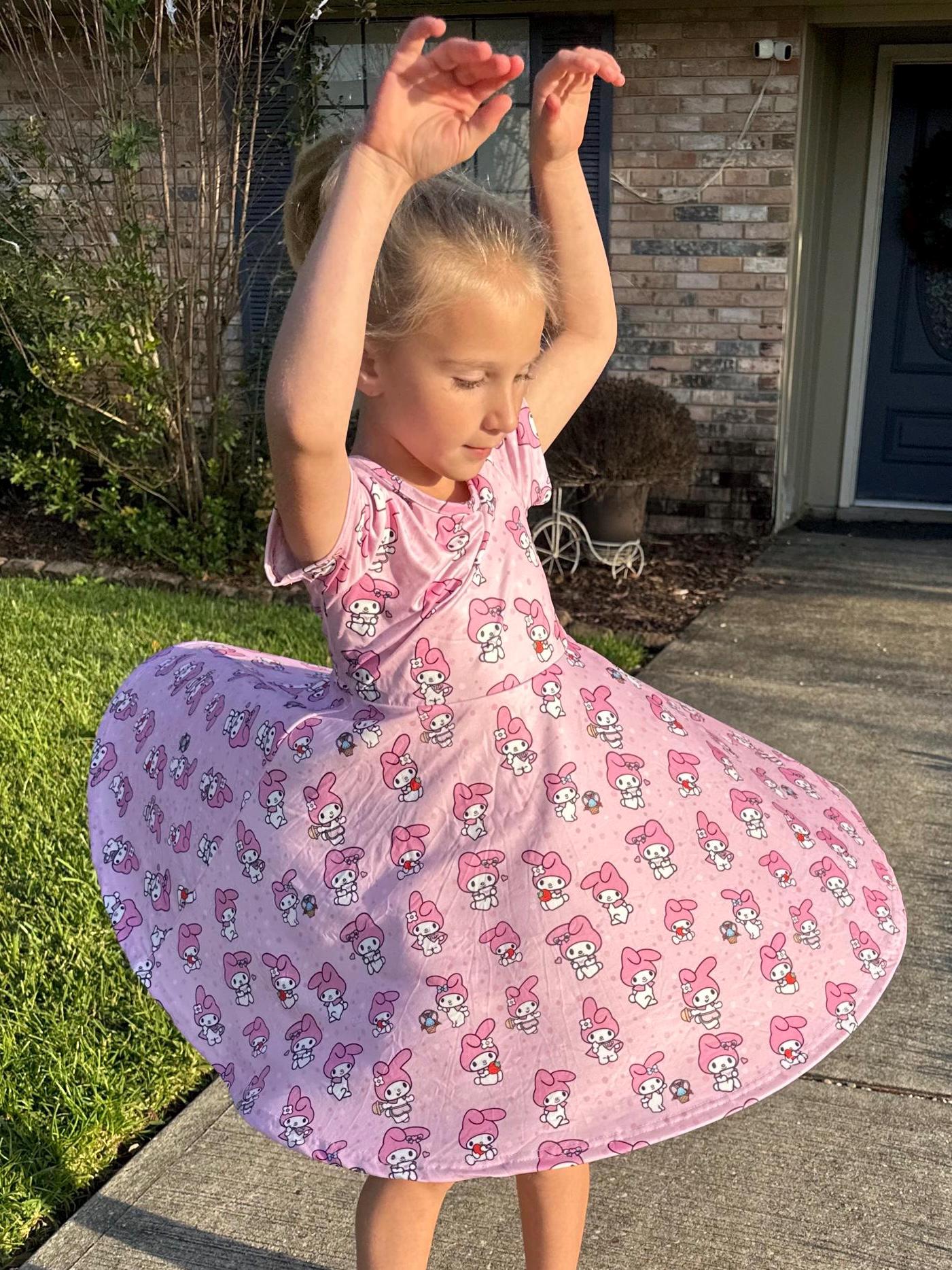 Kawaii Bunny T Shirt Twirl Dress