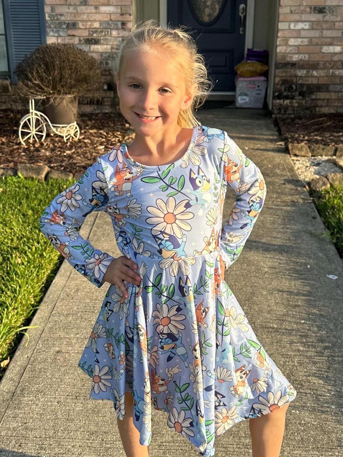 Blue Dog and Daisys long sleeve twirl dress