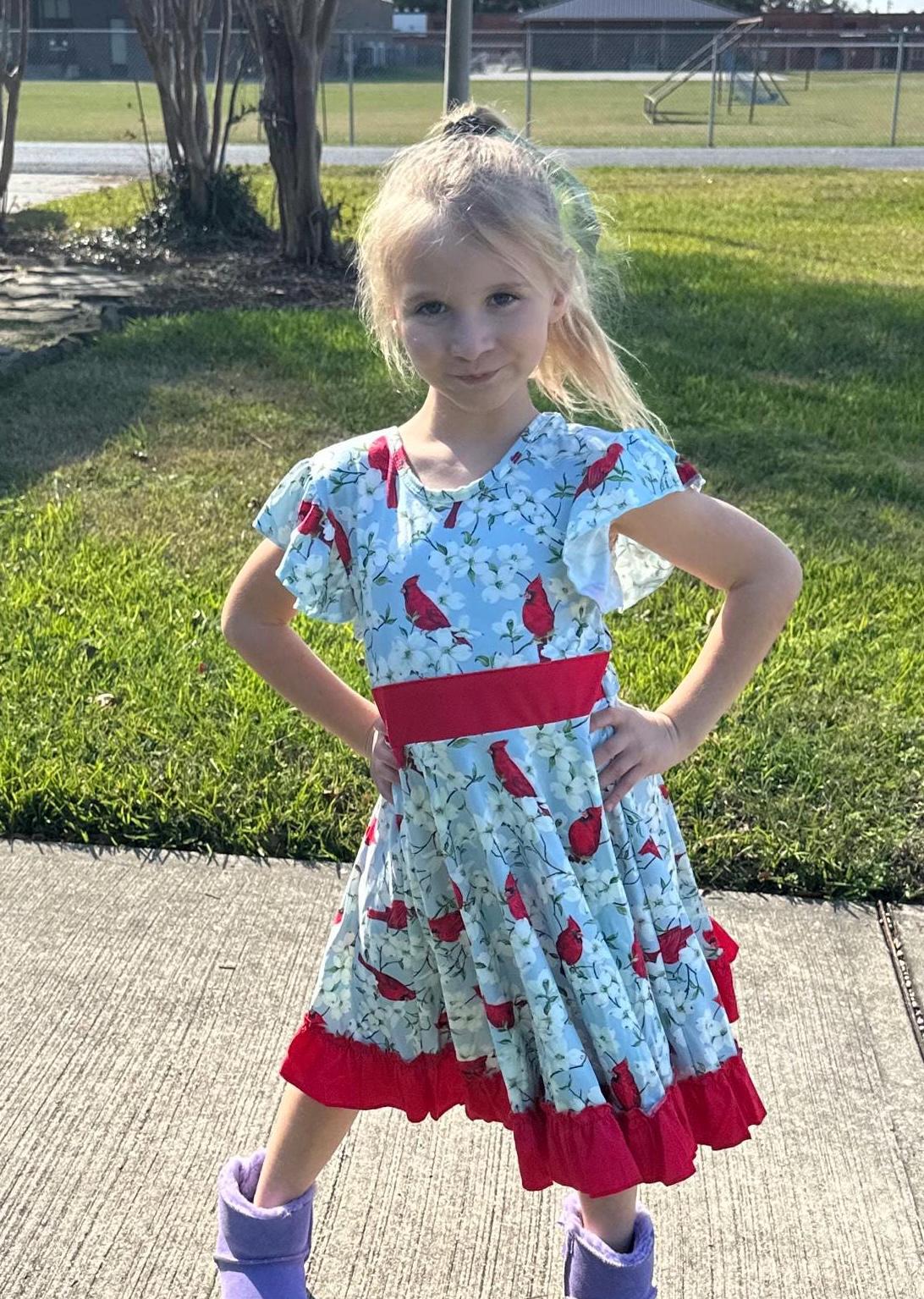 Cardinal Bow Back Twirl Dress