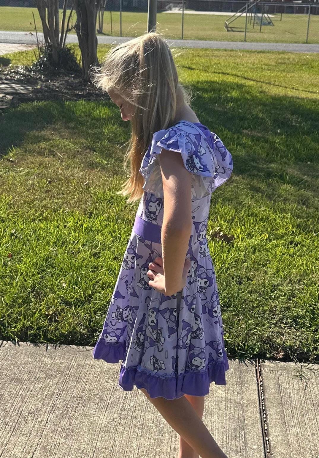 Kawaii Devil Bunny Bow Back Twirl Dress